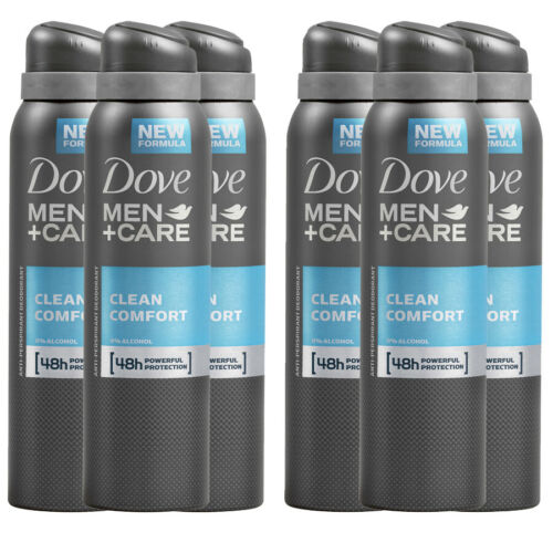 Dove Men + Care Clean Comfort Antiperspirant Deodorant Spray, 6 Pack